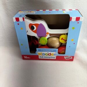 Play Right Wooden Pull Along Dog Toy Develops Motor Skills and Coordination 18M+